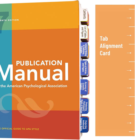 Index Tabs for Publication Manual 7th Edition - Book Not Included - Laminated, Color-Coded Tabs with Blank Options for Easy Reference and Organization