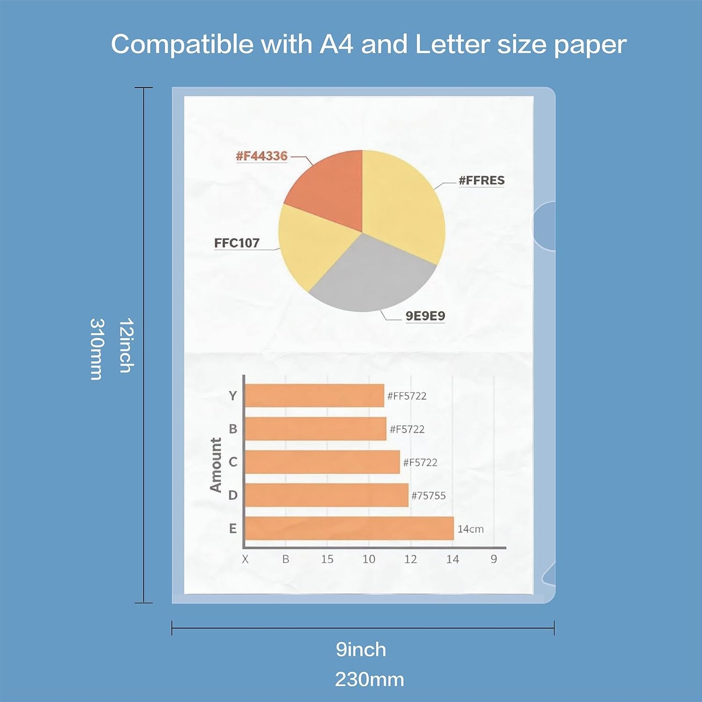 30 Pack Thick Clear Plastic Folders – Fits A4 & Letter Size Paper 8.5x11 Inch, Waterproof Document Protectors, Keeps Documents Organized for School, Office & Home
