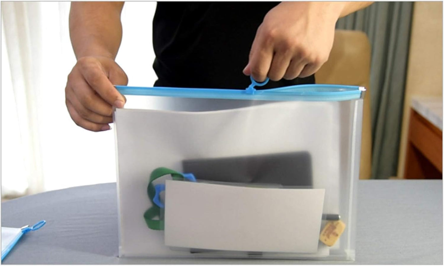 9x12 Clear Zip Plastic Envelopes File Document Paper Holder Pack of 12