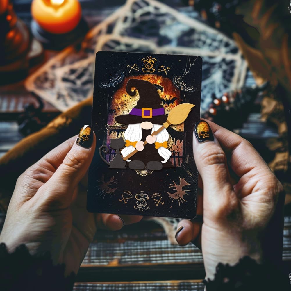 GLOBLELAND Halloween Gnome Cutting Dies for Card Making Pumpkin Bat Spider Cut Die for DIY Scrapbooking Journal Embossing Paper Craft Decor