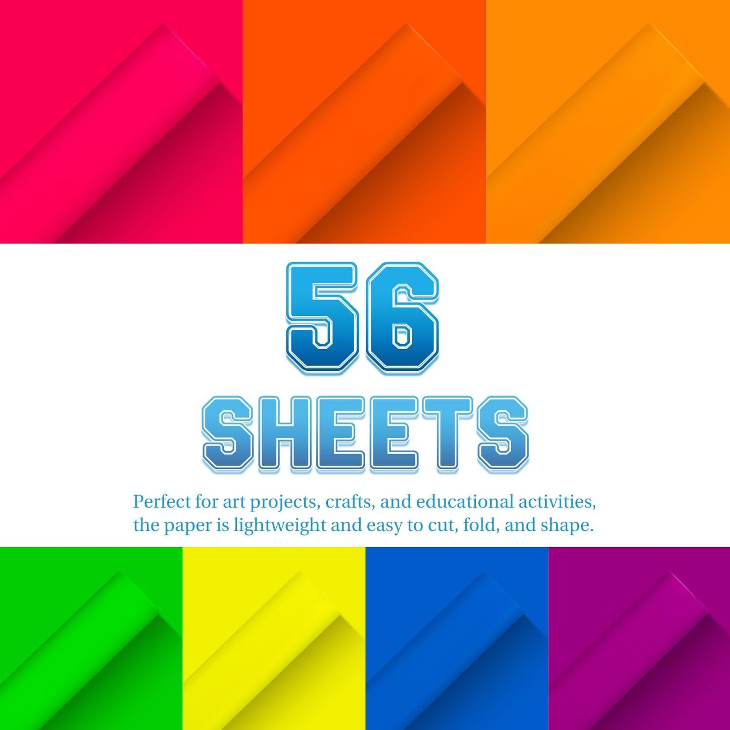 Colored Cardstock 5 in x 7 in,56 Sheet Fluorescent Neon Index Paper 250 GSM/90 LB HeavyWeight Card Stock Set of 7 Colors for Cutting DIY Art Craft