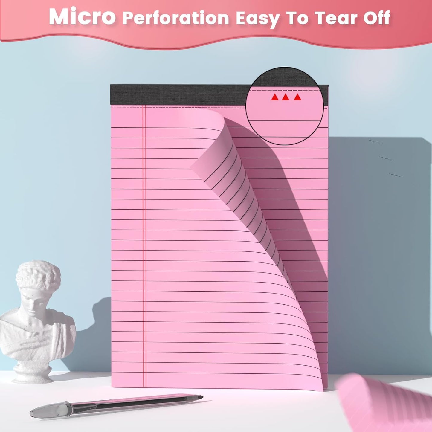 12 Pack Note Pads 5x8, Narrow Ruled Legal Pad Writing Pads 5x8, Multicolor Small Notepads Small Note Pads, 30 Sheet/Notepad, Pink Legal Pad, Purple Notepad,Colored Lined Paper for School,Business,Home