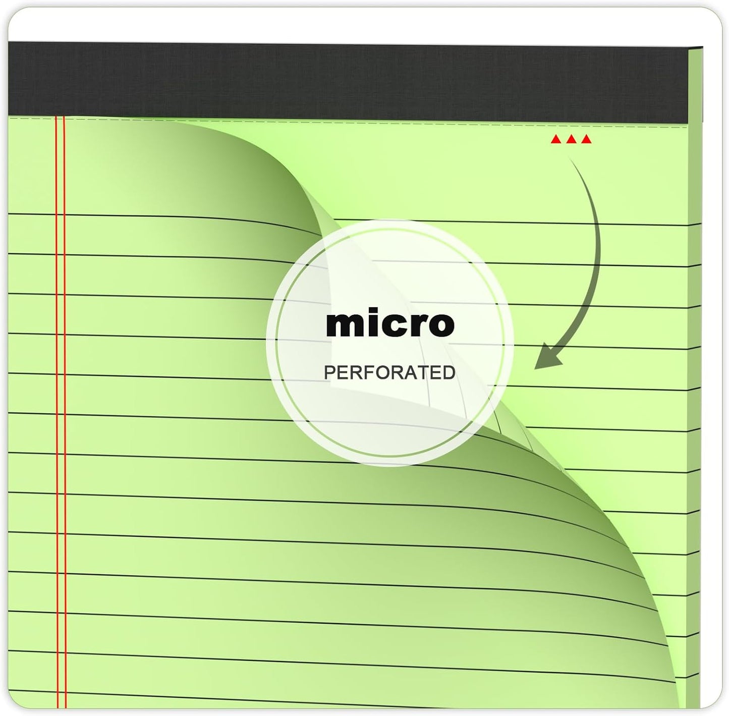 6pcs Small Note Pad 5x8 College Ruled Green Legal Pads Paper Notepads 6 Pack Study Back Writing Pads 5 x 8 Legal Pads Perforated Narrow Ruled Pads of Paper Green