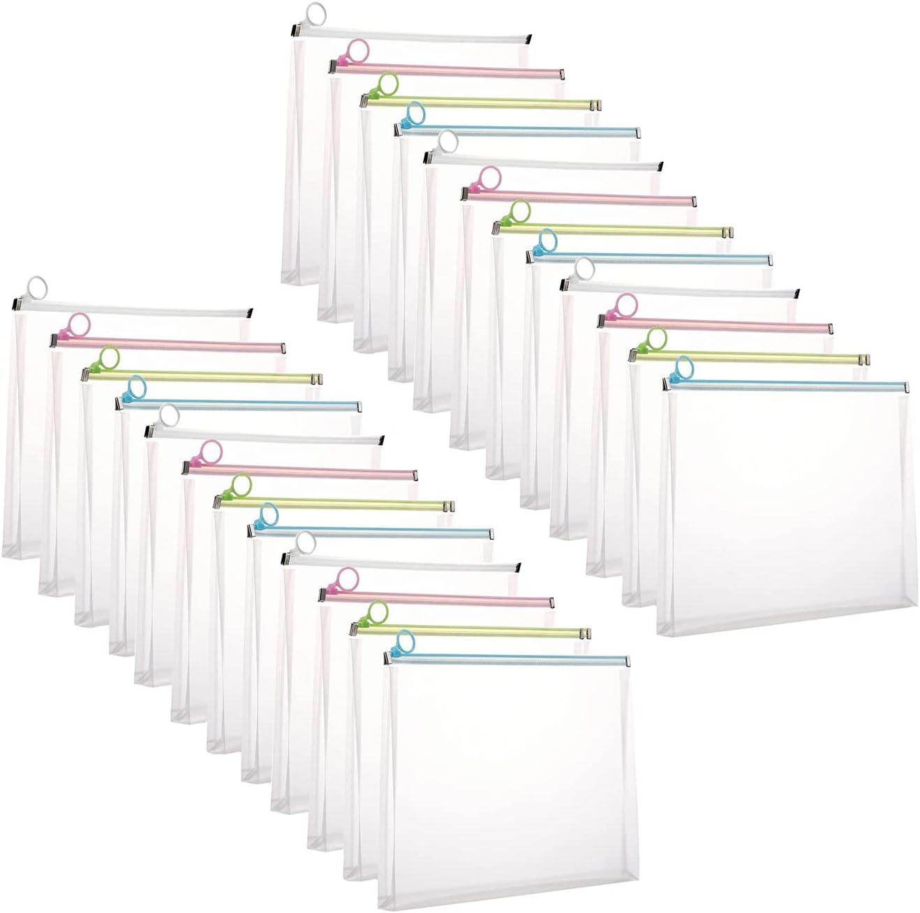 9x12 Clear Zip Plastic Envelopes File Document Paper Holder Pack of 24 (24 Pack)
