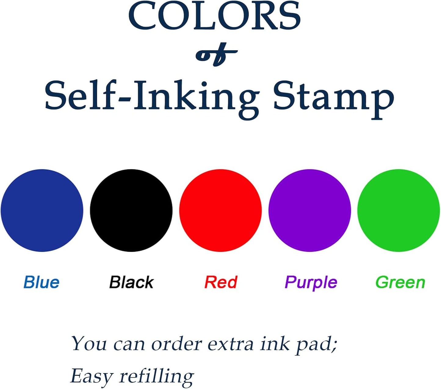 Custom Logo Stamp - Personalized Self Inking Business Stamp with Your Image Text Design, Round Rubber Stamp for Address/Branding/Packaging/Box/Paper Bag, Press Quick Dry Ink, Durable & Refillable