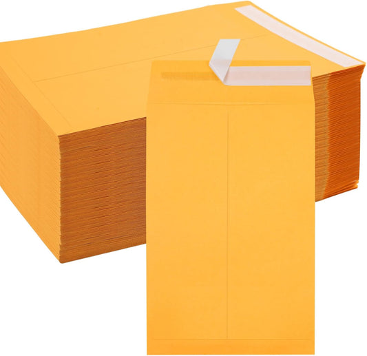 Joyberg 6x9 Envelopes Self Seal, Yellow, Printable, Tear Resistant Kraft Envelopes for Mailing Letters, Documents, Photos, Invitations