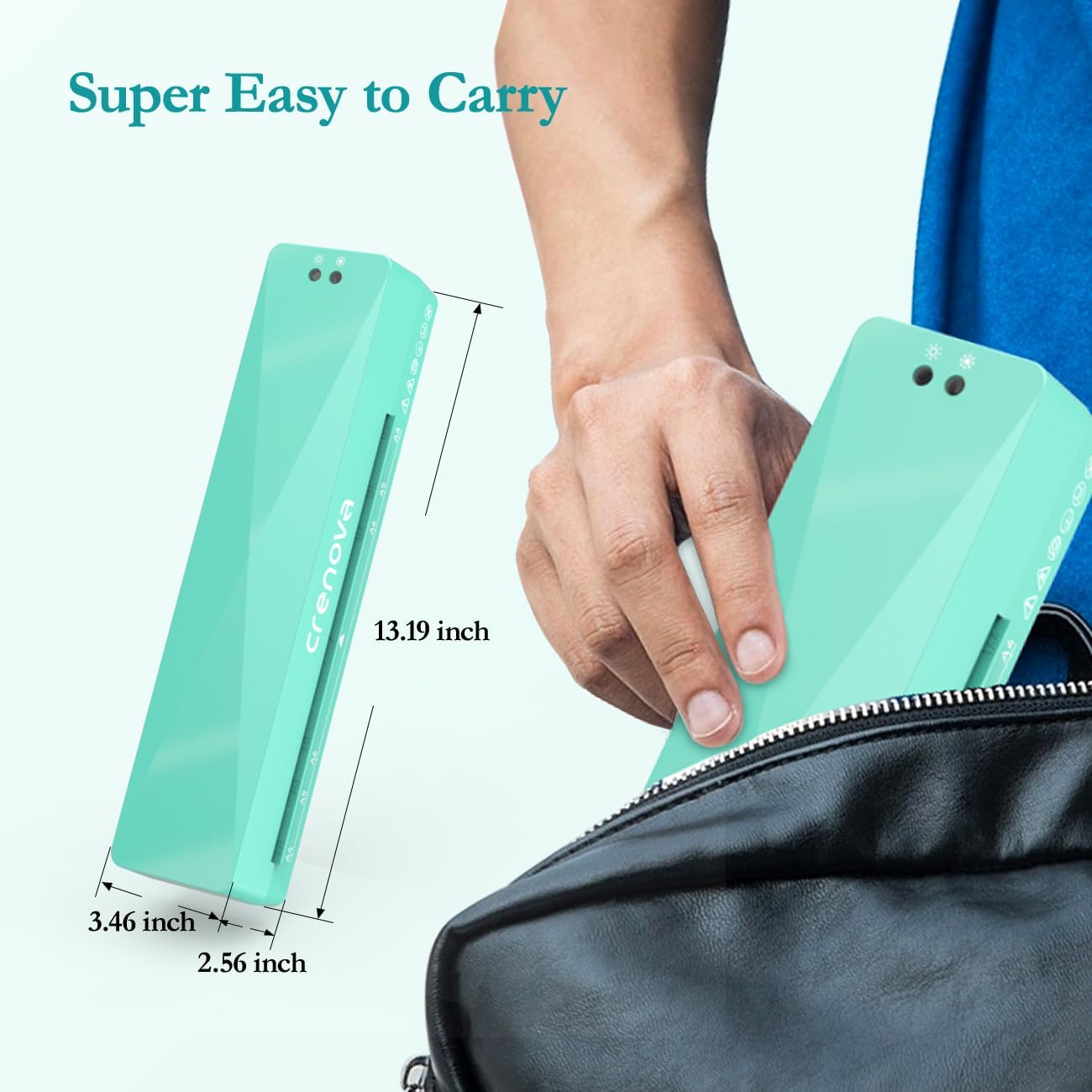 Crenova Laminator Machine with 10 Laminating Sheets, A4 Laminating Machine Hot & Cold with Fast Warm Technology, Thermal Laminator 9 Inch for Home Office School Business Green