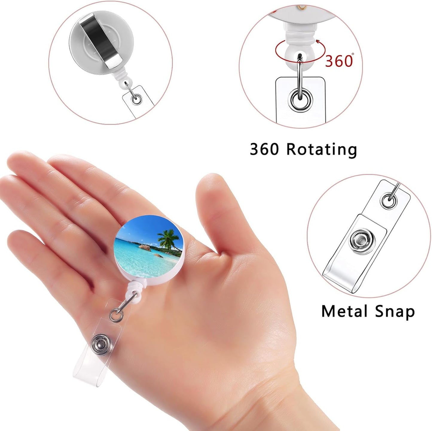 15pcs Cute Badge Reel Badge Reels Retractable Badge Holders,Perfect for Men & Women Coworkers