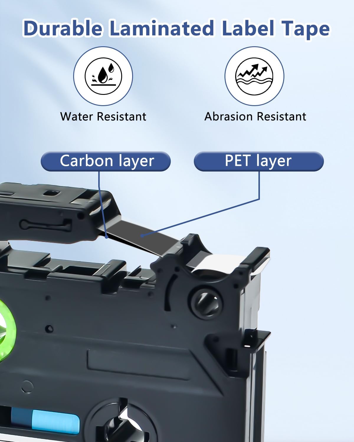 Cruxer 10 Pack Compatible for P-Touch TZe-241 TZe241 18mm 3/4" 0.7" Label Tape Black on White Tape Replacement for Ptouch PTD400AD D450 D600 PTP700 P750W PTH500LI PT1810 1880C 2730 2030 Label Maker