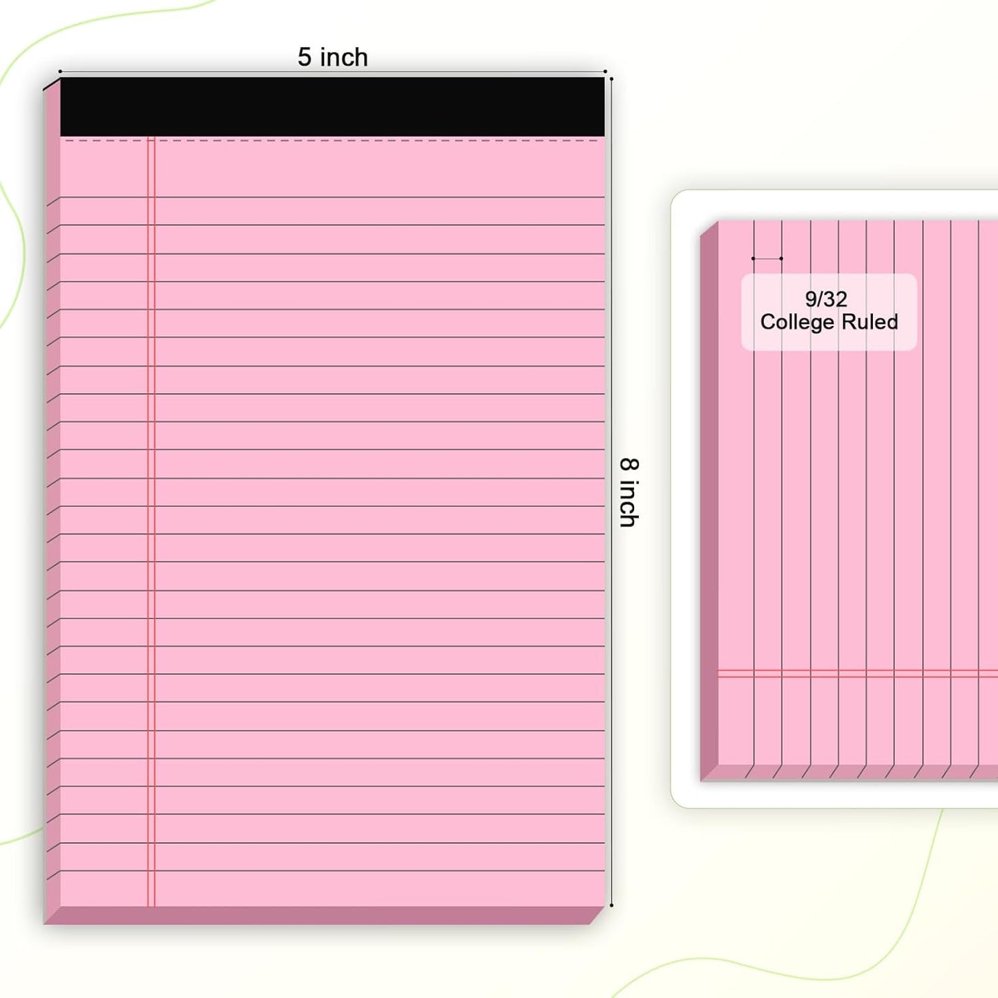 6pcs Small Note Pads 5x8 Colored Legal Pads Paper College Ruled Notepad Clear Print Writing Pads 5 x 8 Legal Pads Perforated Narrow Ruled Pads of Paper (Multicolor)