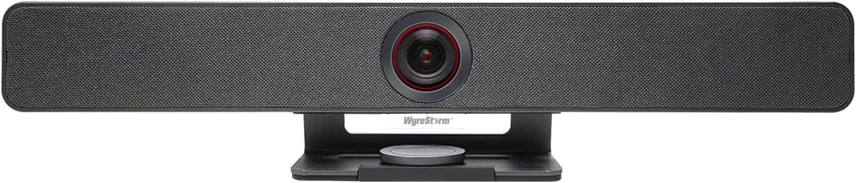 WYRESTORM 4K Conference Room Camera with AI Auto Framing, Presenter & Speaker Tracking, 120° Wide-Angle Webcam, 5X Digital Zoom, 4-Mic Array & 2 Speakers, Work with Meet, Teams, Zoom