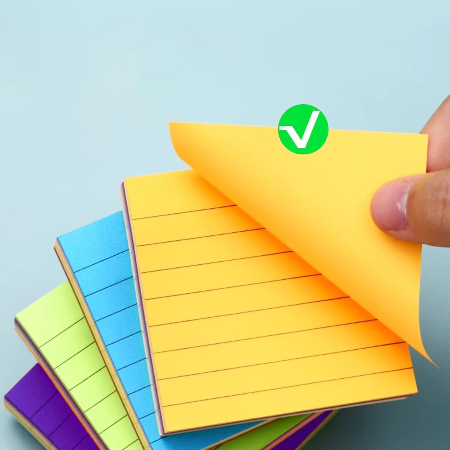 Nicunom 30 Pack Lined Sticky Notes 3x3 in, 3000 Sheets Bright Ruled Post Stickies Colorful Sticky Note Pads Super Sticking Power Memo Pads for Office Home School, 100 Sheets/Pad