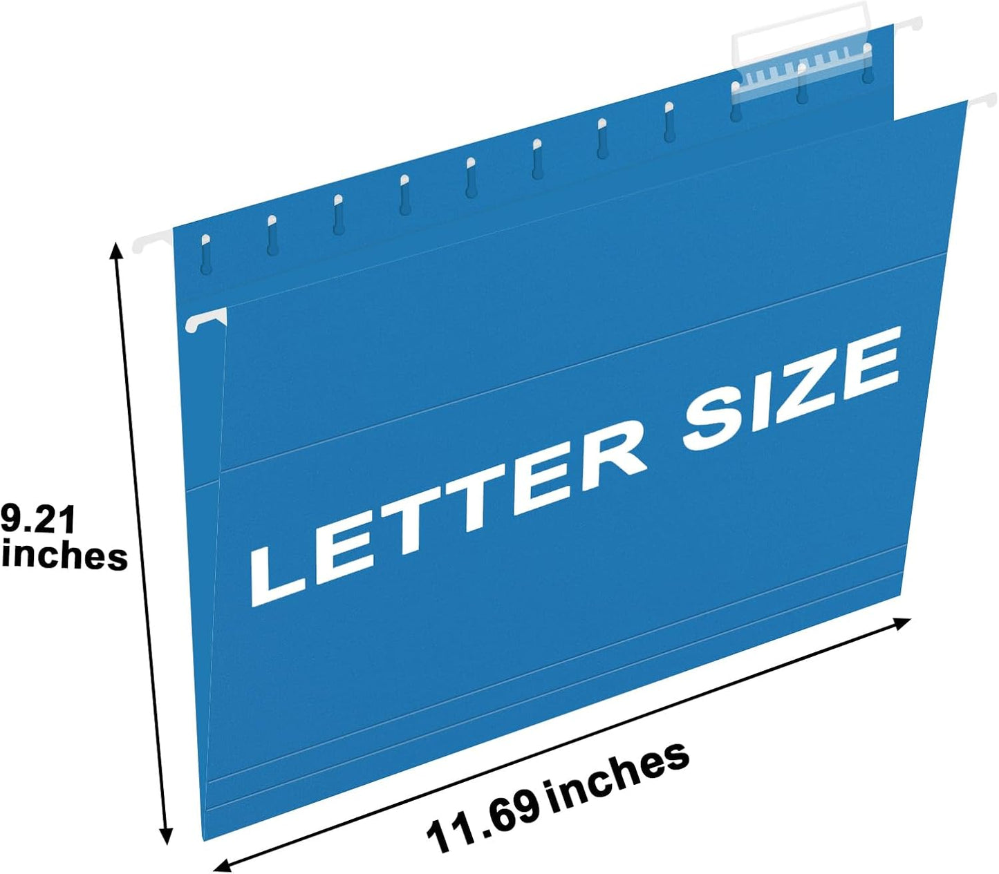 HERKKA Hanging File Folders, 60 Pack Reinforced Letter Size Hanging Folders, Designed for Bulky Files, Filing Cabinet, 1/5-Cut Adjustable Tabs (Lightblue)