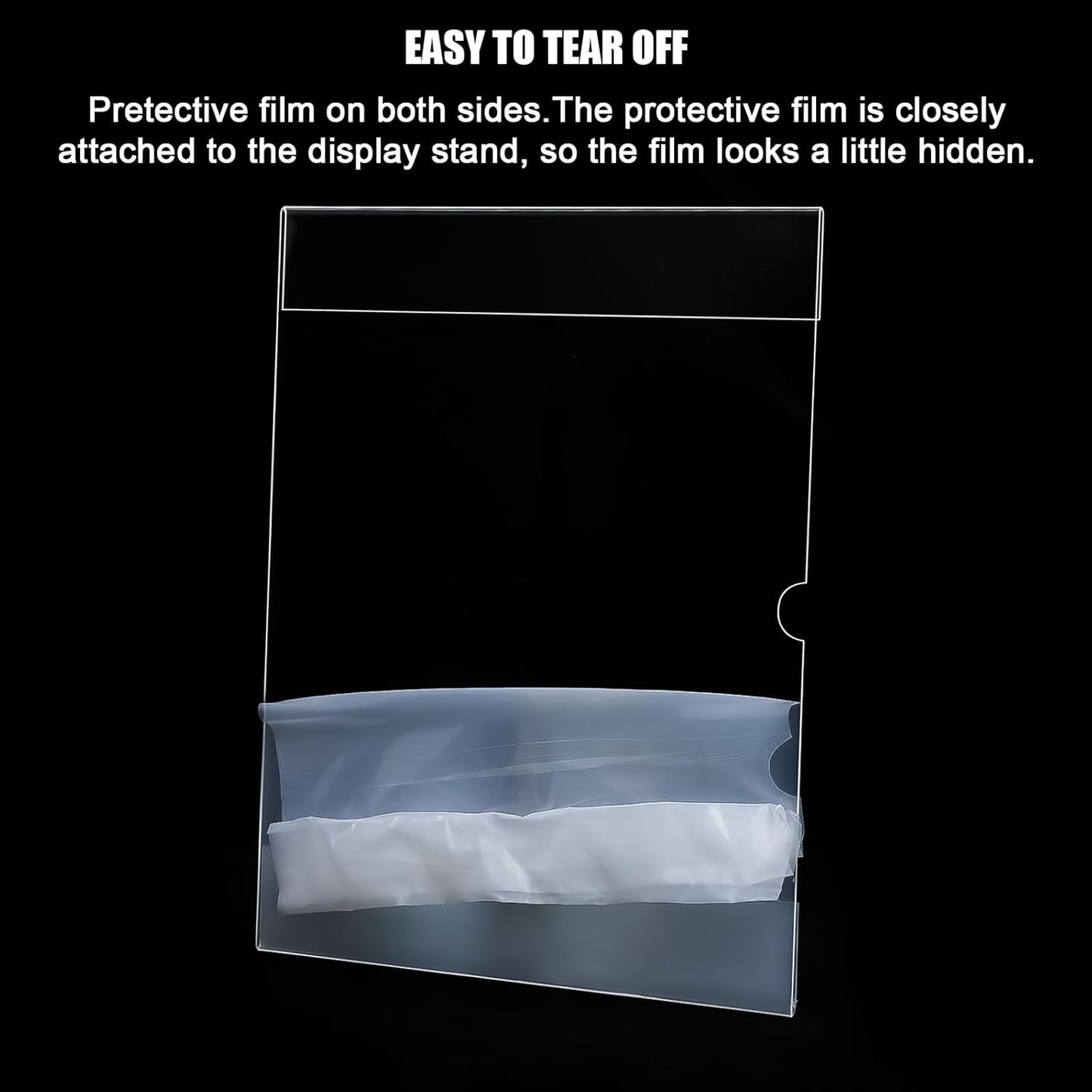 12pack 8.5 X 11 Wall Mount Acrylic Sign Holder with Tape, Clear Plastic Menu Holder, Unbreakable Table Sign Holder for Office, Restaurant, Store, School and Home Use with Notch