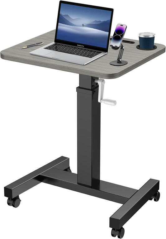 Mobile Standing Desk with Wheels,Rolling Standing Desk,Laptop Standing Desk Height Adjustable, Mobile Computer Desk,Mobile Rolling Desk,sit Stand Workstation,Black, SJZ-01