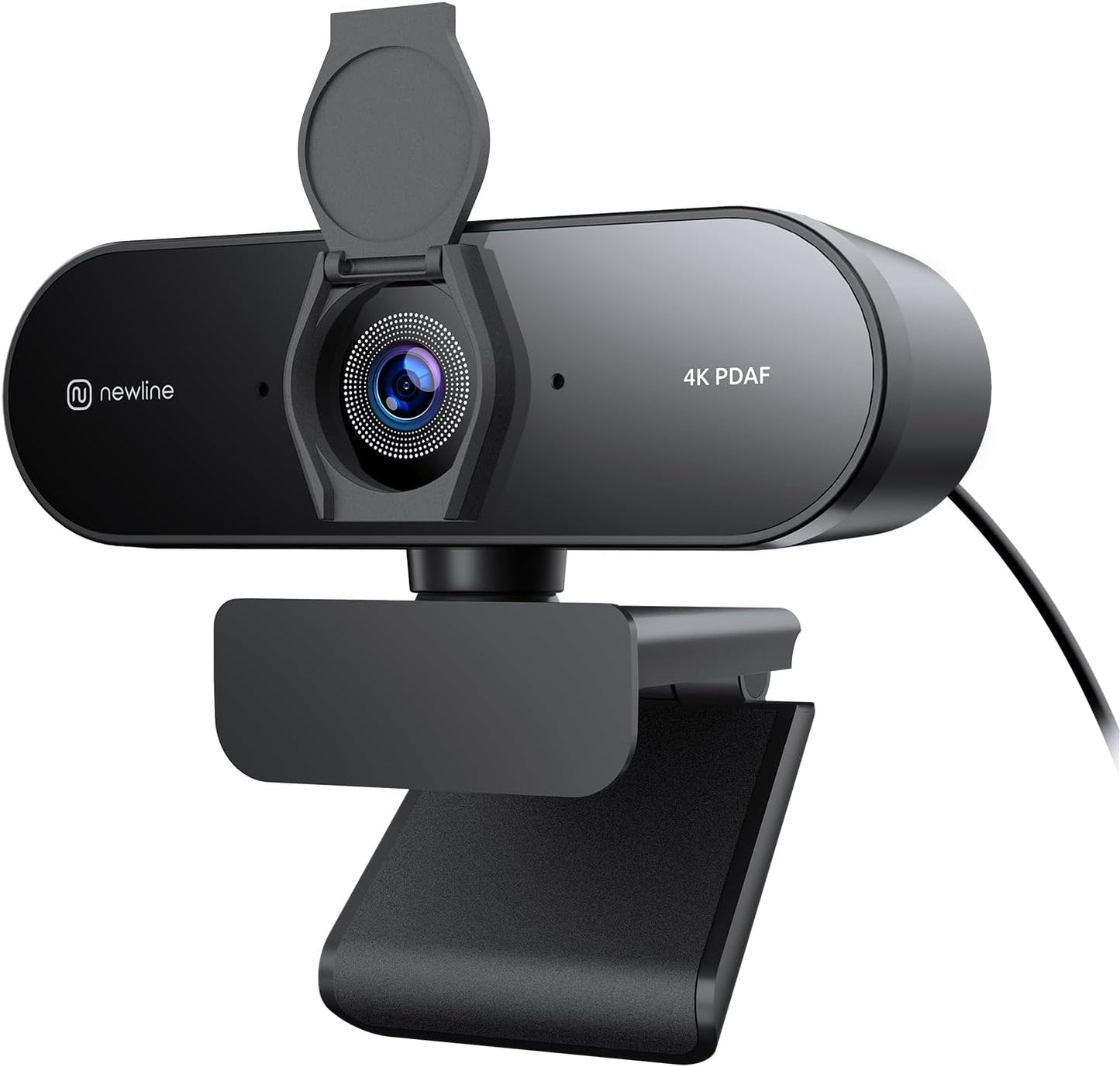 N newline 4K Webcam for PC, PDAF/CDAF Autofocus, 1080P@60FPS, 79° FOV, Auto Light Correction, 2 Noise Reduction Mics, Privacy Cover, USB-A, Streaming Camera for Skype, Teams, Online Meeting, NewEye 62