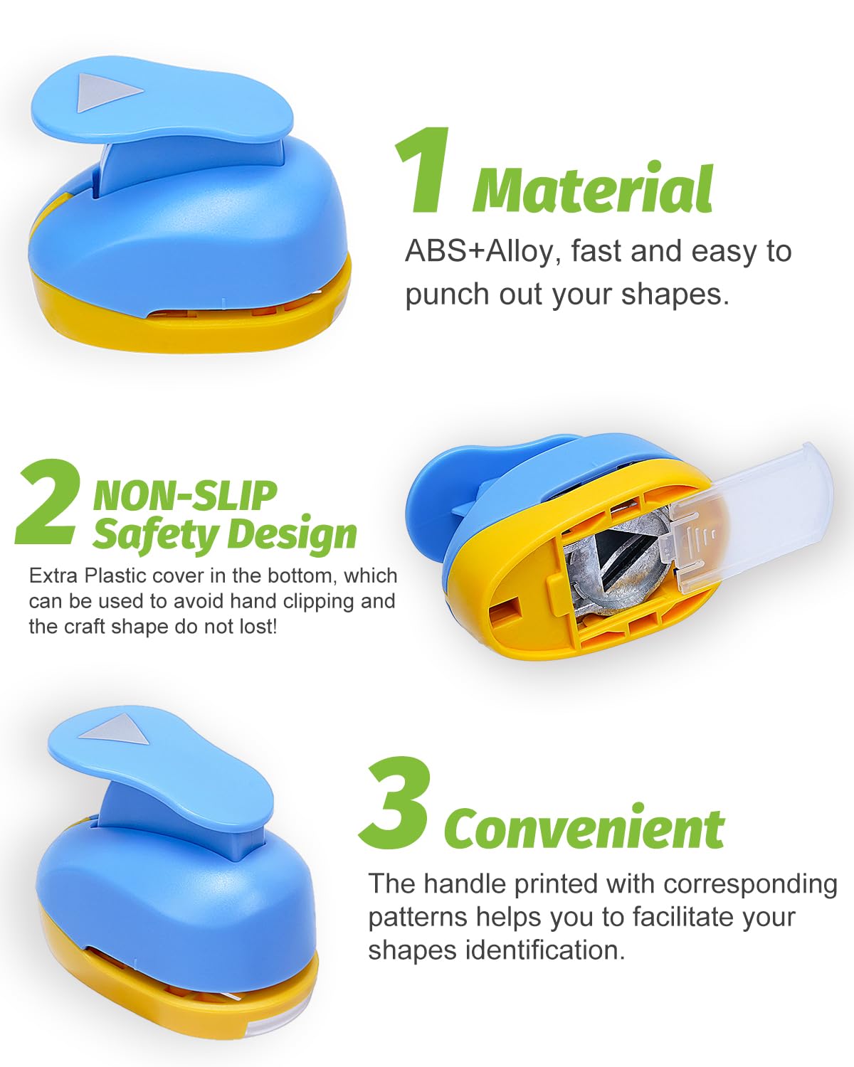 Craft Punch Triangle Hole Puncher Equilateral Length 0.8 Inch Craft Lever Punch Paper Punches for Crafting Scrapbooking DIY Card Making Gift