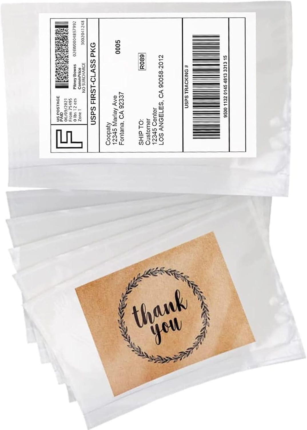 Coopaty 6" x 9" Adhesive Packing List Envelopes Clear Plastic Mailing Shipping Envelope Pouch (500 Pack)