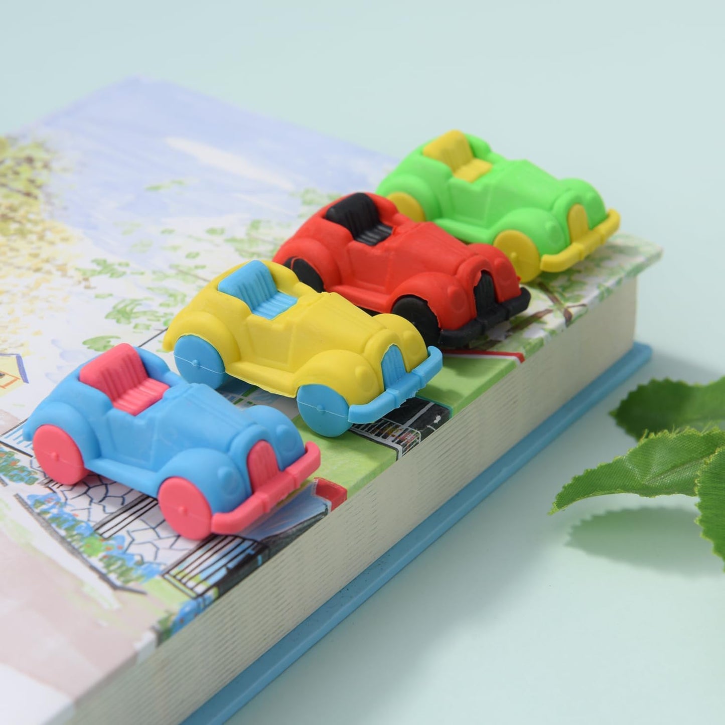 12 Pack Multicolor 3D Car Erasers for Kids, Fun Take Apart Erasers for School Supplies Prize Gifts Party Favors