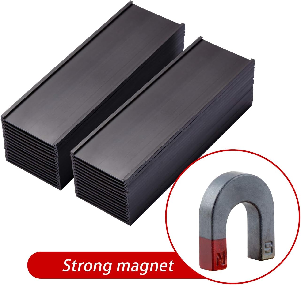 Eeoyu Magnetic Label Holders with Magnets Magnetic Data Card Holders with Clear Plastic Protectors for Metal Shelf, Whiteboard, Set of 50 (0.8 x 3 Inch)