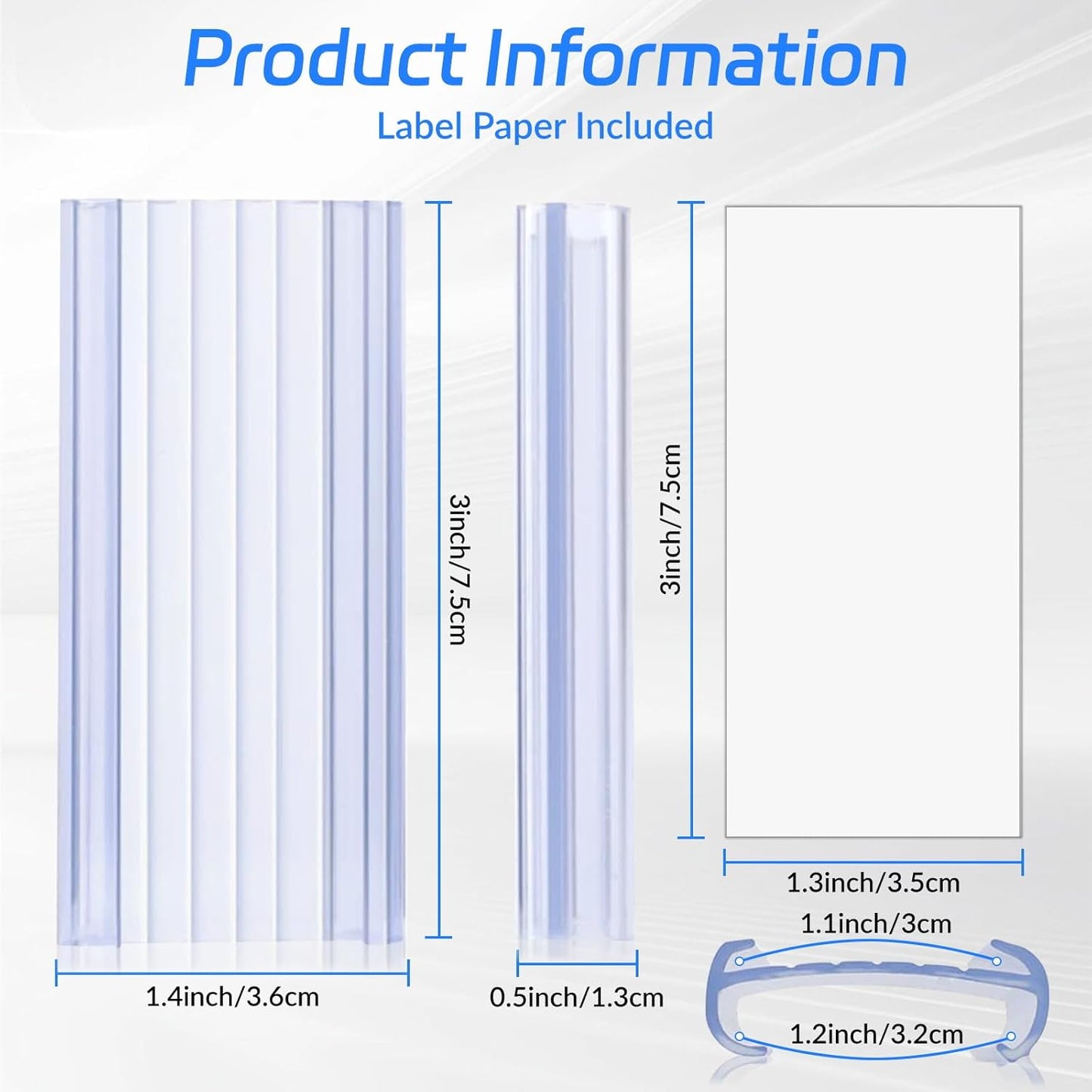 100Pcs Shelf Label Holder, Basket Labels Clip On Shelf Labels for Storage Bins, Wire Shelfs Clips with Labels Paper Inserts Merchandise Sign Display Holder Compatible with 1-1/4 Inch Shelve