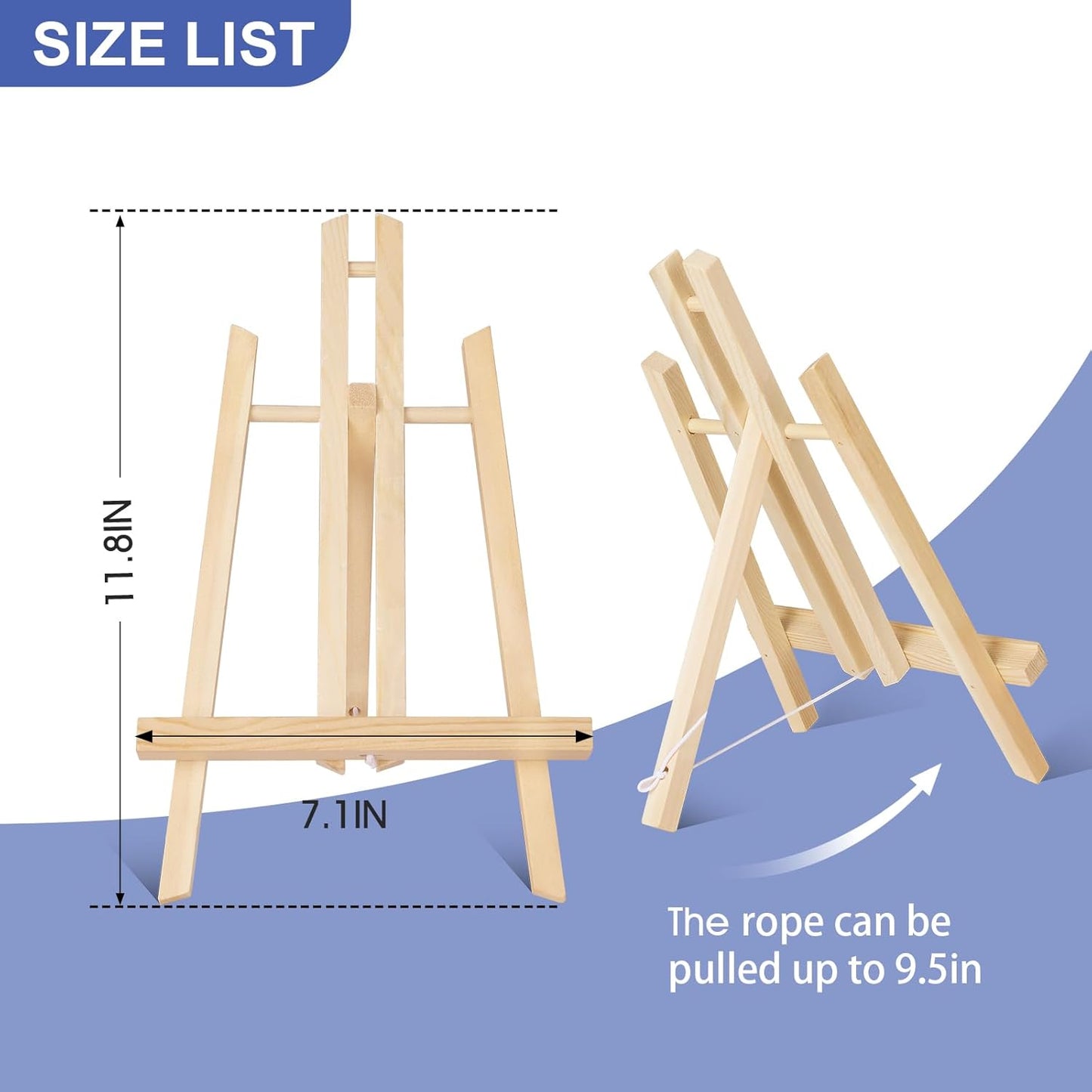 ESRICH 8 Pack 11.8" Wood Easels,Tabletop Easel for Painting,Painting Party, Displaying Canvases, Kids Student Table School Desktop, Portable Canvas Photo Picture Sign Holder