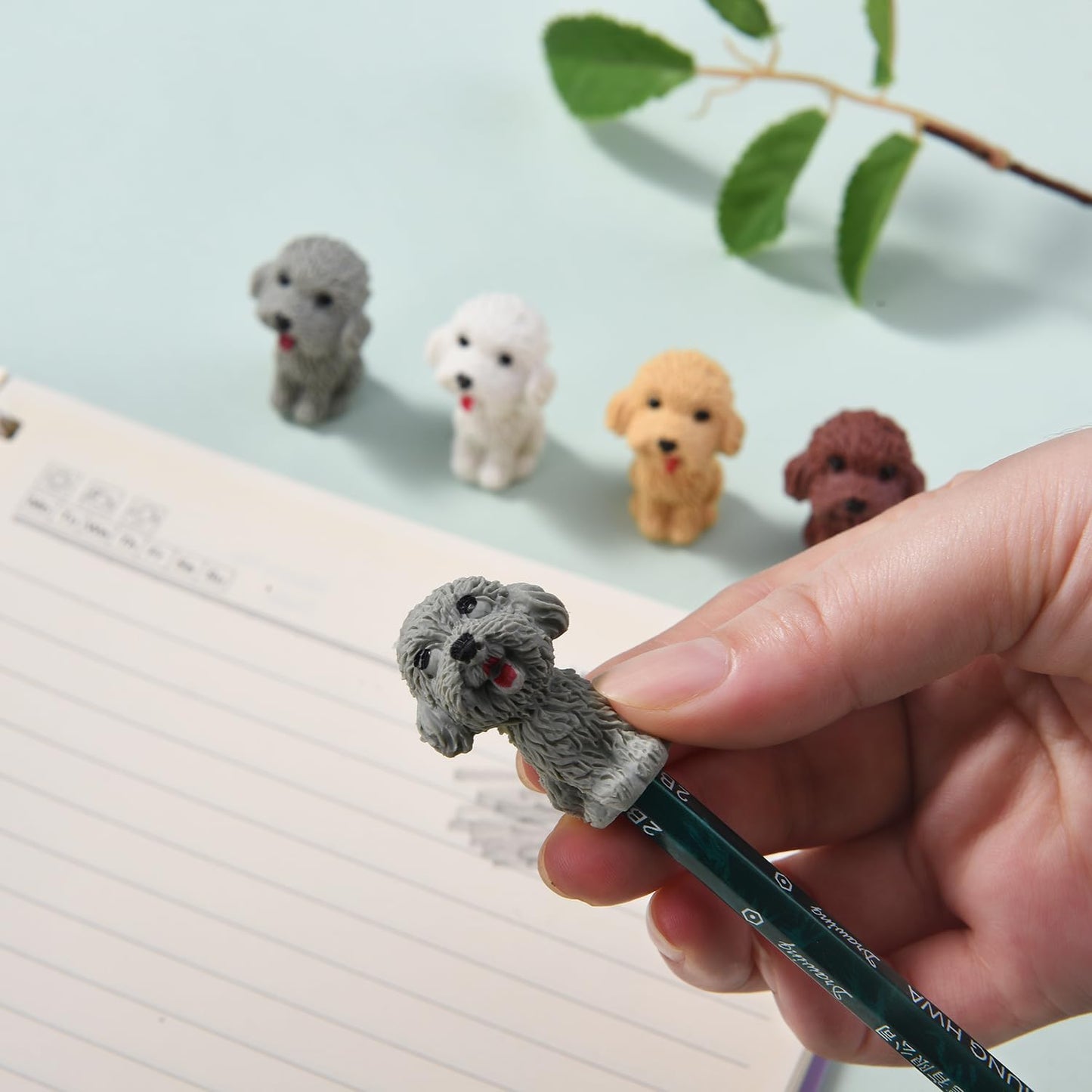 20 Pack Teddy Dog Pencil Top Erasers for Kids, 3D Animal Erasers for Boys and Girls, Fun Take Apart Erasers for School Supplies Prize Gifts Party Favors