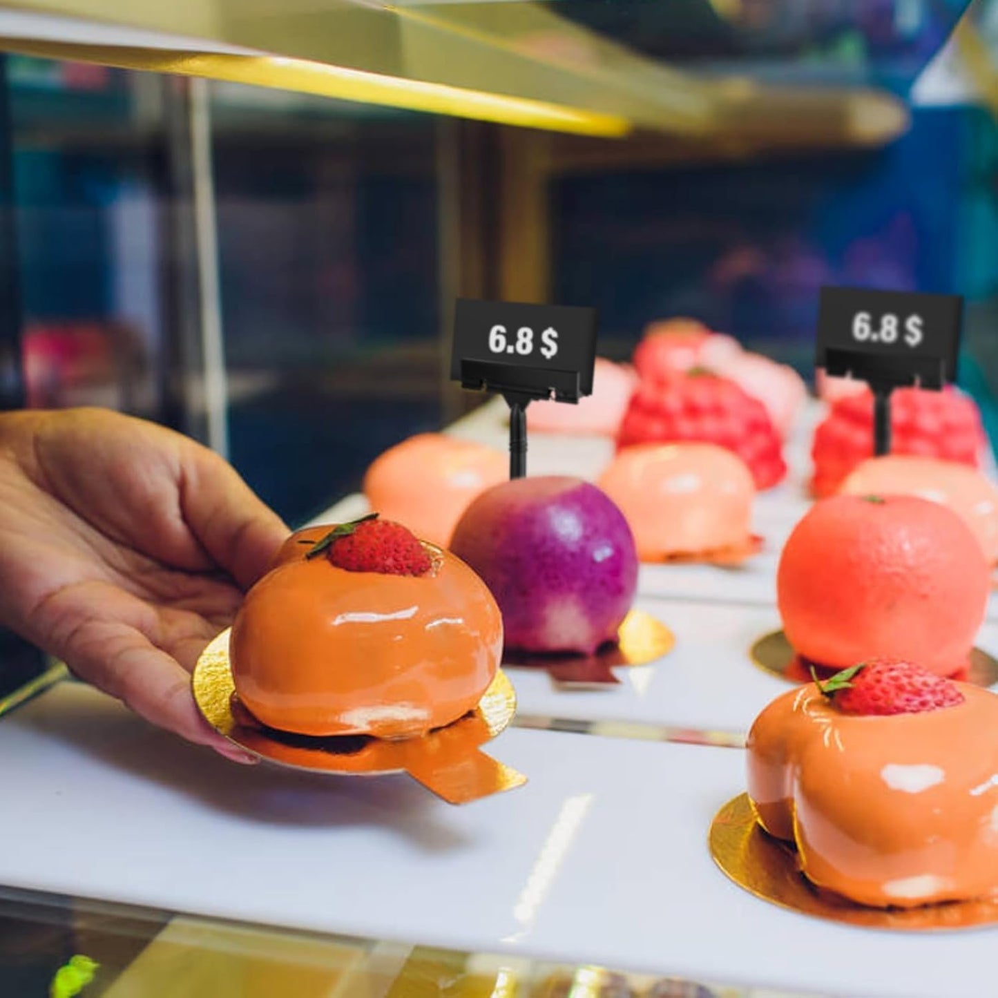 10 Pcs Big Black Adjustable Sign Clips for Display, Plastic Sign Holder Clips for Retail, Swivel Price Signs Clip, Rotatable Price Shelf Clips for Store Clothing Rack Merchandise Shelf Basket