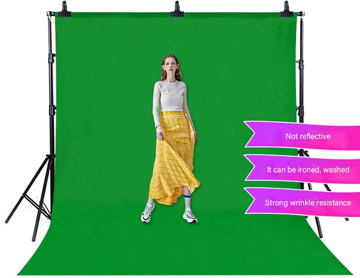 Green Screen Backdrop 6x9ft Photo Backdrop Chromakey Muslin Portrait Green Backdrop for PS Keying/Video Creation/Studio Portrait Shoots