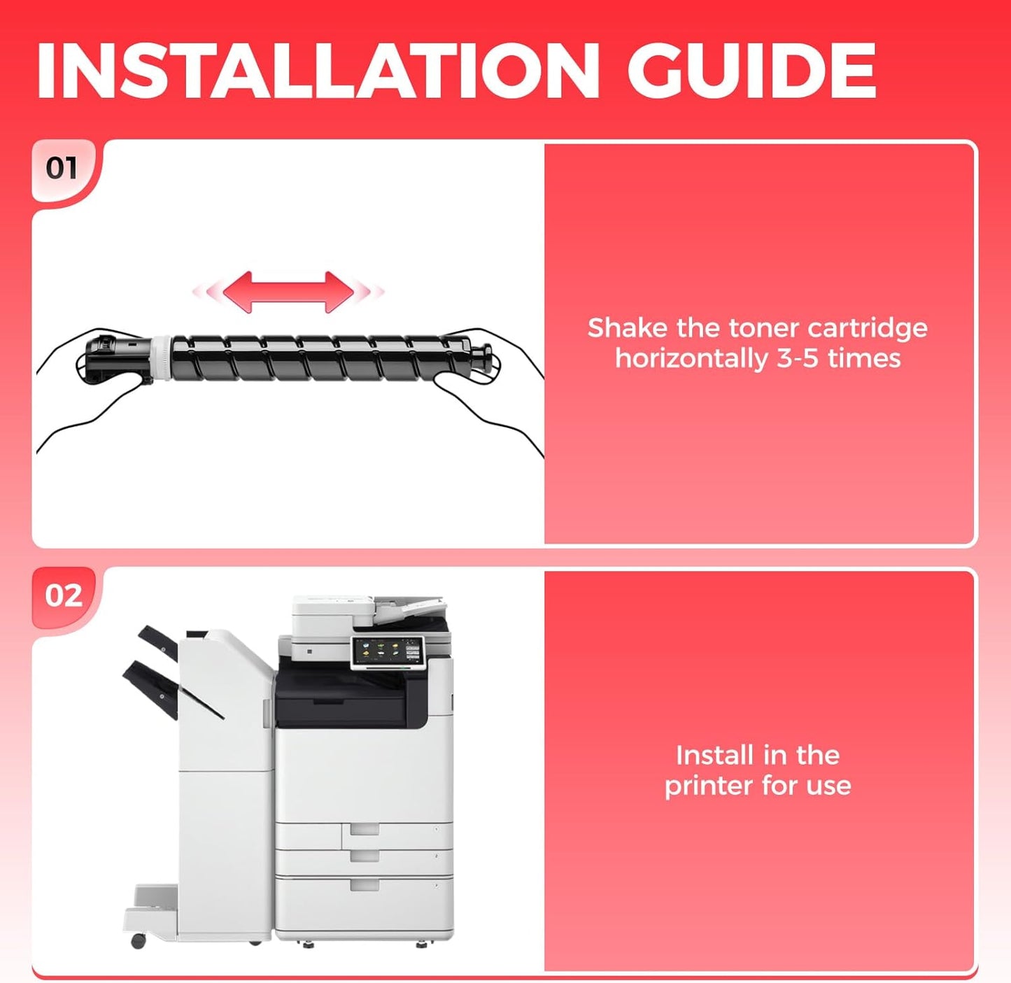 GPR-64 GPR64 Black Toner Cartridge 1-Pack with chip High Yield Replacement for Canon GPR-64 5141C003AA Toner Compatible for Canon ImageRunner Advance DX 4845i 4835i 4825i Printer Ink Copier All-in-One