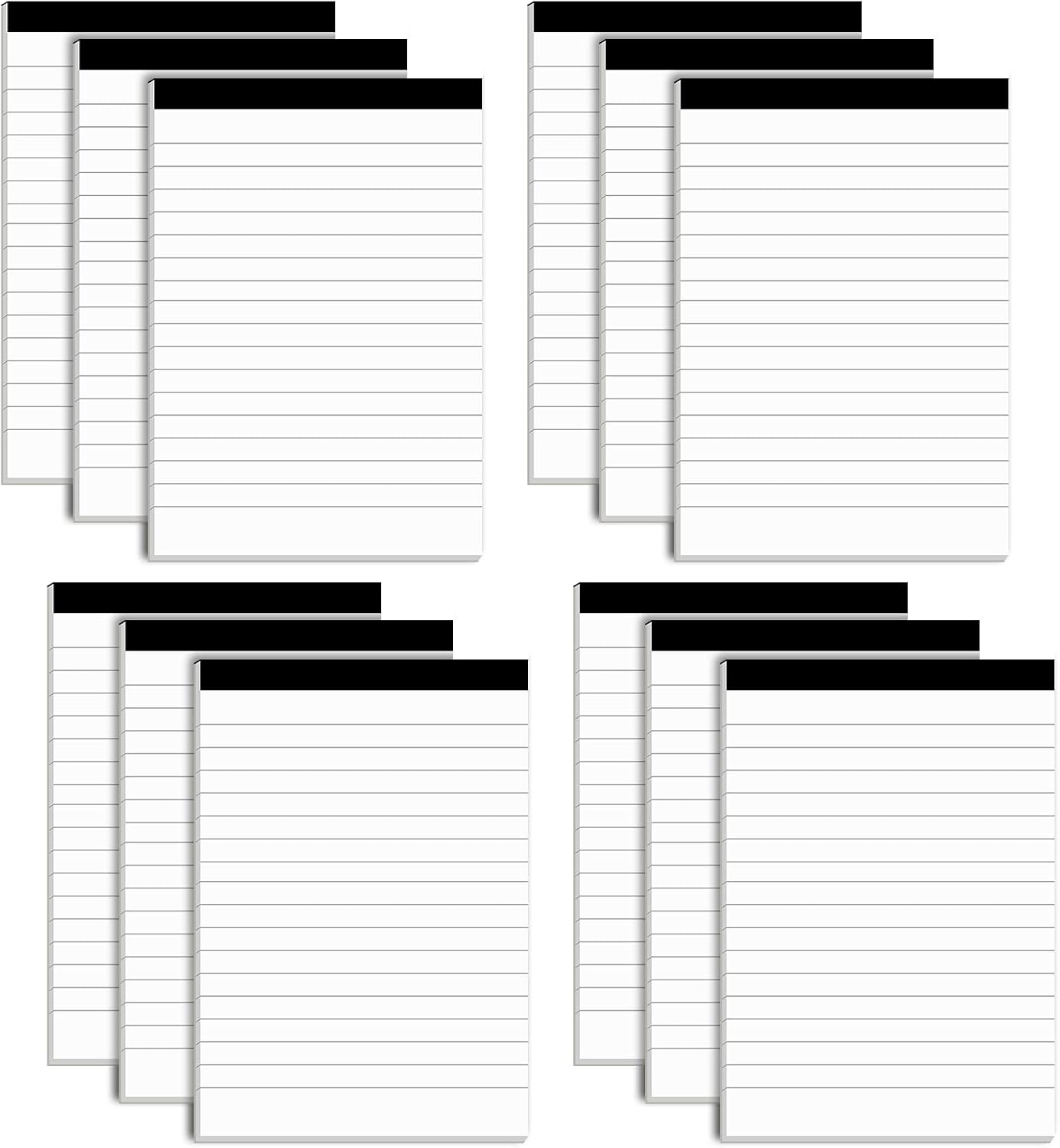 12 Pack Note Pads Refills 4 x 6 Inch Memo Pads Writing Pads, White Small Notepads Scratch Pads Mini Notepad with 30 Sheets Lined Paper in Each Pad