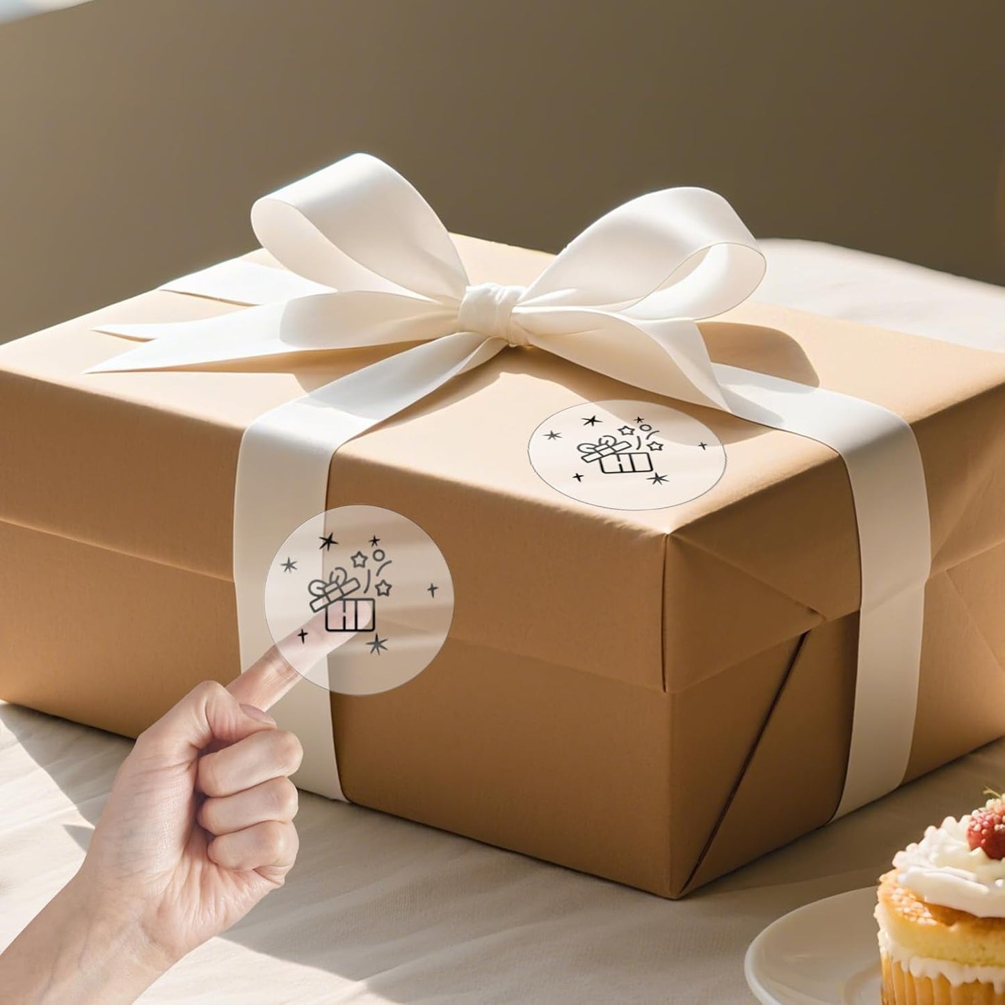 Clear Thermal Labels Round Vinyl 3 Inch Transparent Direct Printer Label Circle Self Adhesive Waterproof Decals Roll for Home Office Business QR Code Seal DIY Logo 200 PCS