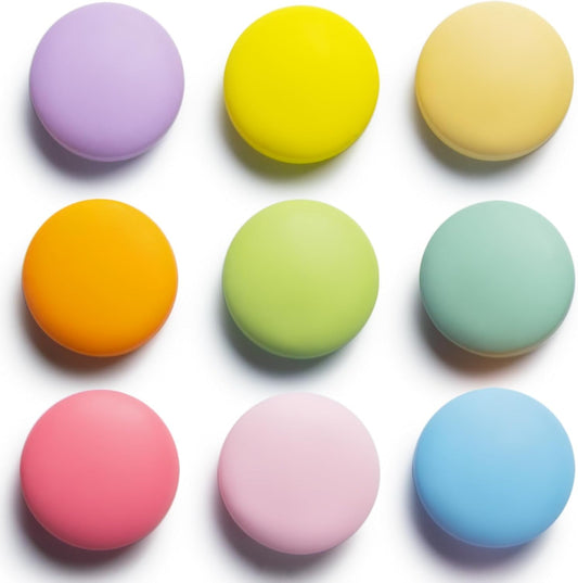 16/9-Piece Cute Colorful Fridge Magnets – Glossy & Matte Finish Refrigerator Magnets for Whiteboard, Locker, Kitchen, Office – Strong Decorative Magnetic Stickers (9 Colors, Multi-Pack)