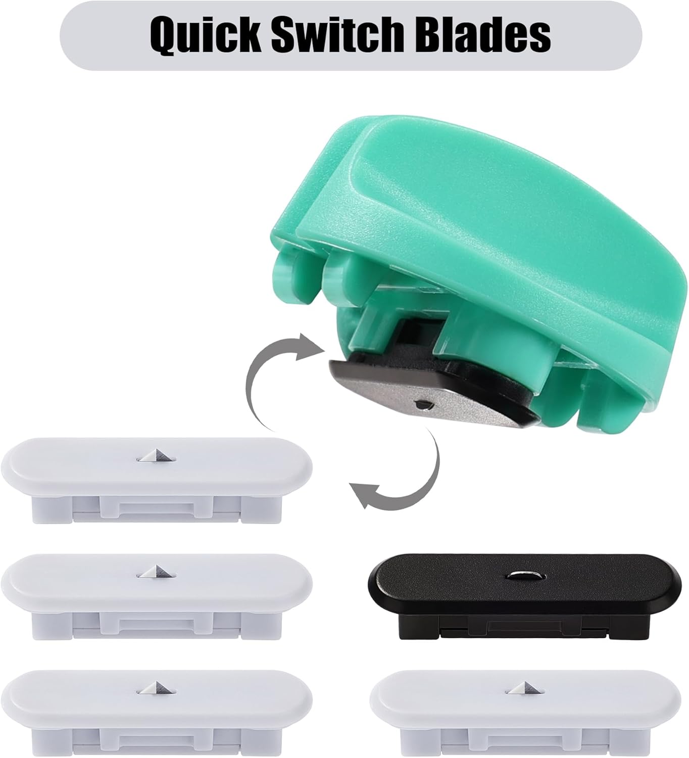 6-Pack Trimmer Replacement Blades for Fiskars Paper Trimmer, Replacement Blade for All Series of Fiskars/Portable&Precision Trimmer,Arts and Crafts,4 Cutting&2 Scoring Blades,Slider,Ice Blue