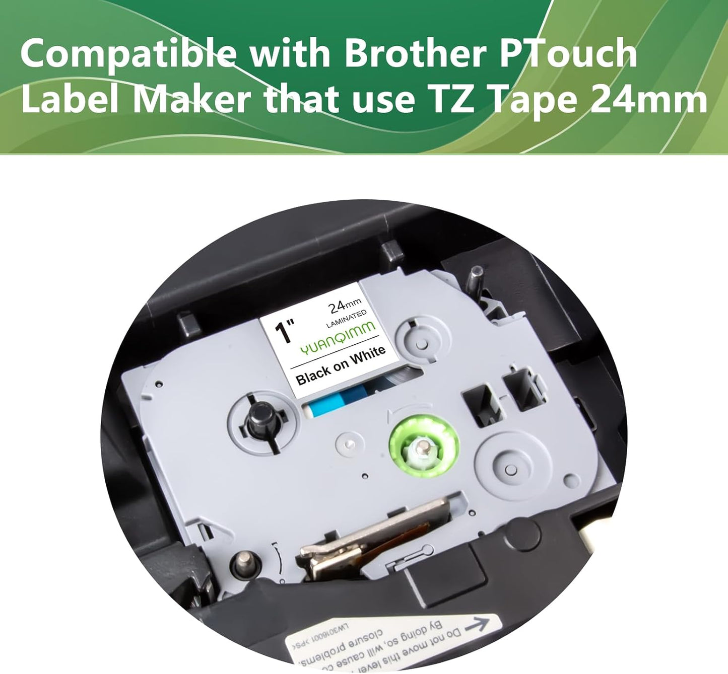 Compatible with Brother TZe-251 TZe TZ Tape 24mm 0.94 Laminated White TZe251 TZ-251 Replacement for PTouch 1 Inch Label Maker Tape for P Touch PTD600 PT-P710BT, 4 Pack