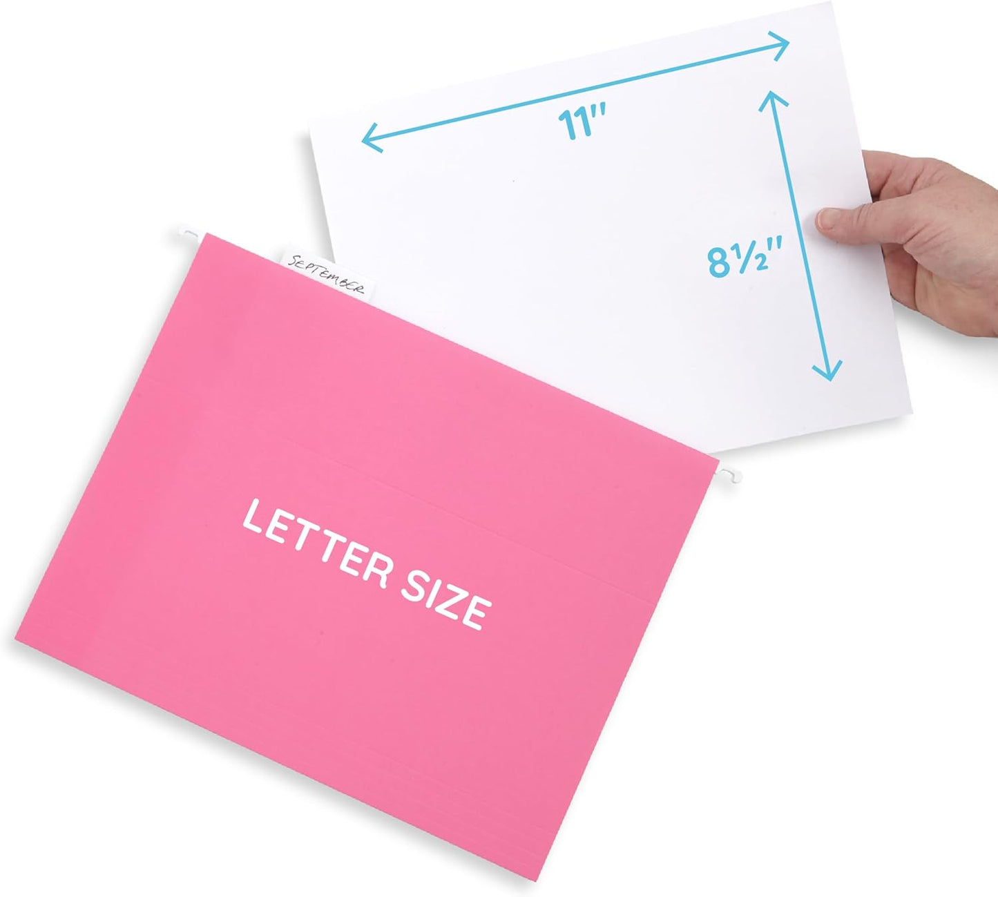 Blue Summit Supplies 25 Pink Hanging File Folders Letter Size, Reinforced Hanging File Folders Pink, Designed for Home and Office Color Coded Organization