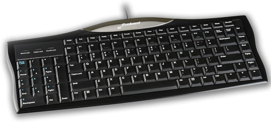 Evoluent R3K Reduced Reach Right-Hand Keyboard – Wired USB Compact with Numeric Pad, Ergonomic Computer Keyboards for Comfortable Typing, Black Full-Size PC Keyboard with One-Touch Shortcut Keys