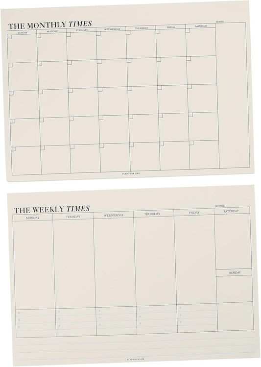 STOBOK 2pcs Tear- Notebook Daily for Monthly Memo Paper Time Planning Weekly Task Checklist Off Management Planner Noting Students Book Notepad Calendar Pad Home Schedule Agenda