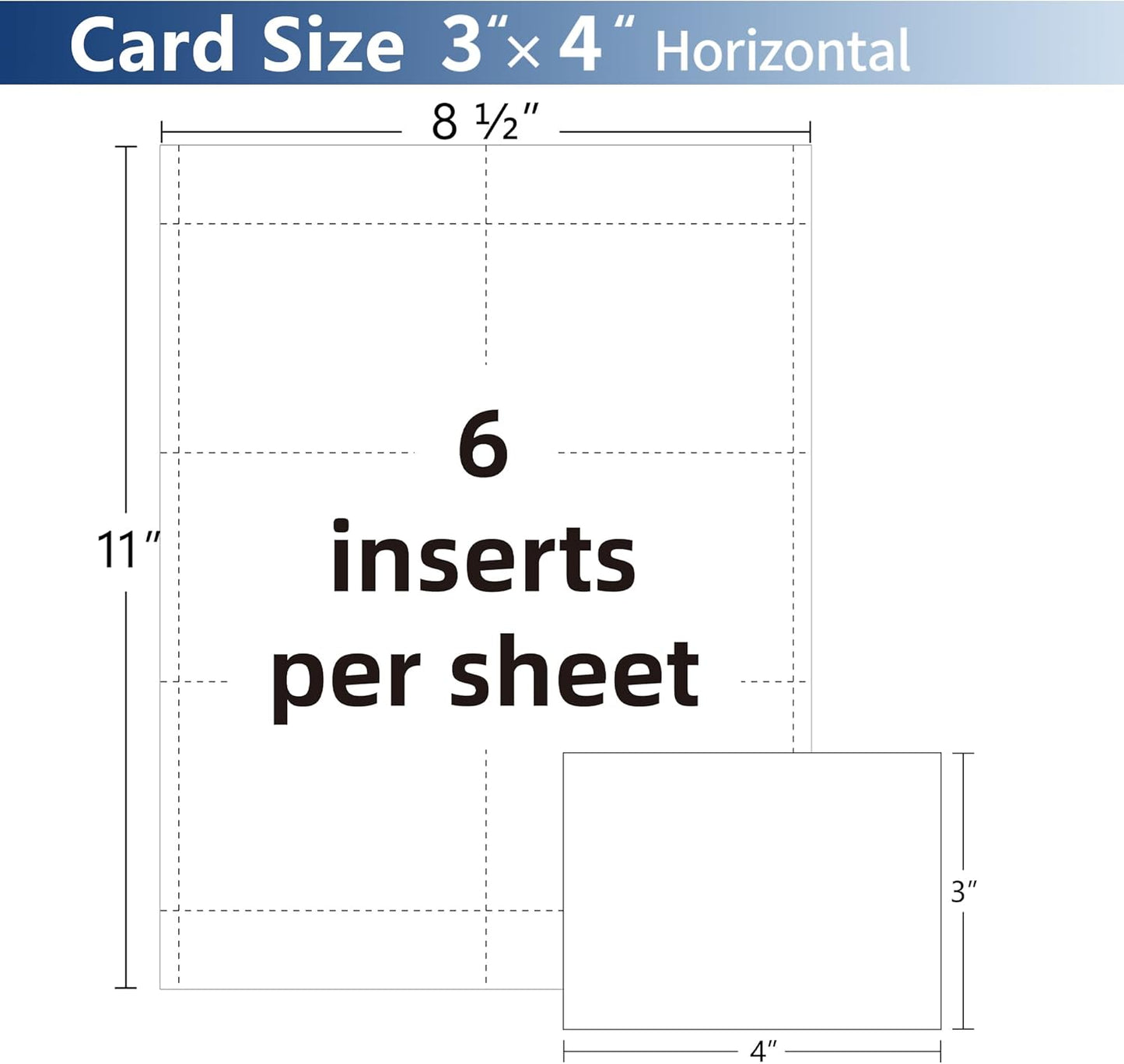 Customizable Name Badges Insert,3x4 Inch Horizontal,White Printable Name Tag Insert Refills for Name Tag Holder,Laser/Inkjet Printable,300 Total Badges Insert(No Clip)