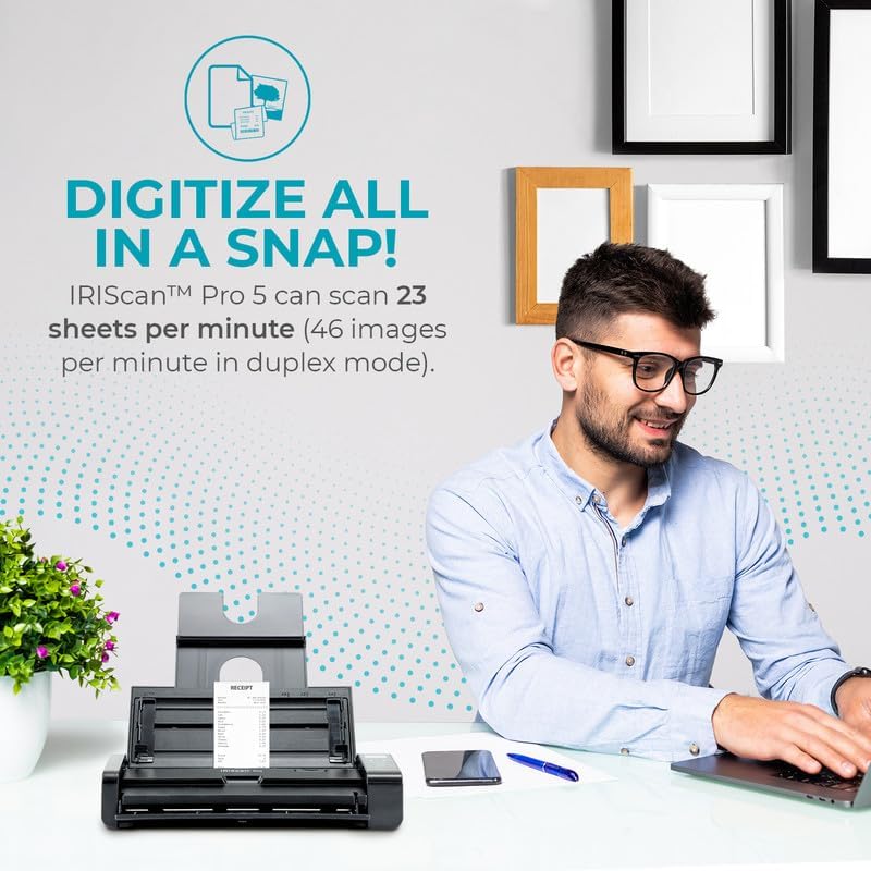 IRIScan Pro Document Scanner duplex-v5PRO 20PPM/40IPM: Desktop Scanner, ADF 20,Free Readiris Editor,scan to Word, PDF,XLS, Bus.Cards to Outlook,USB AC,scan to Cloud Win