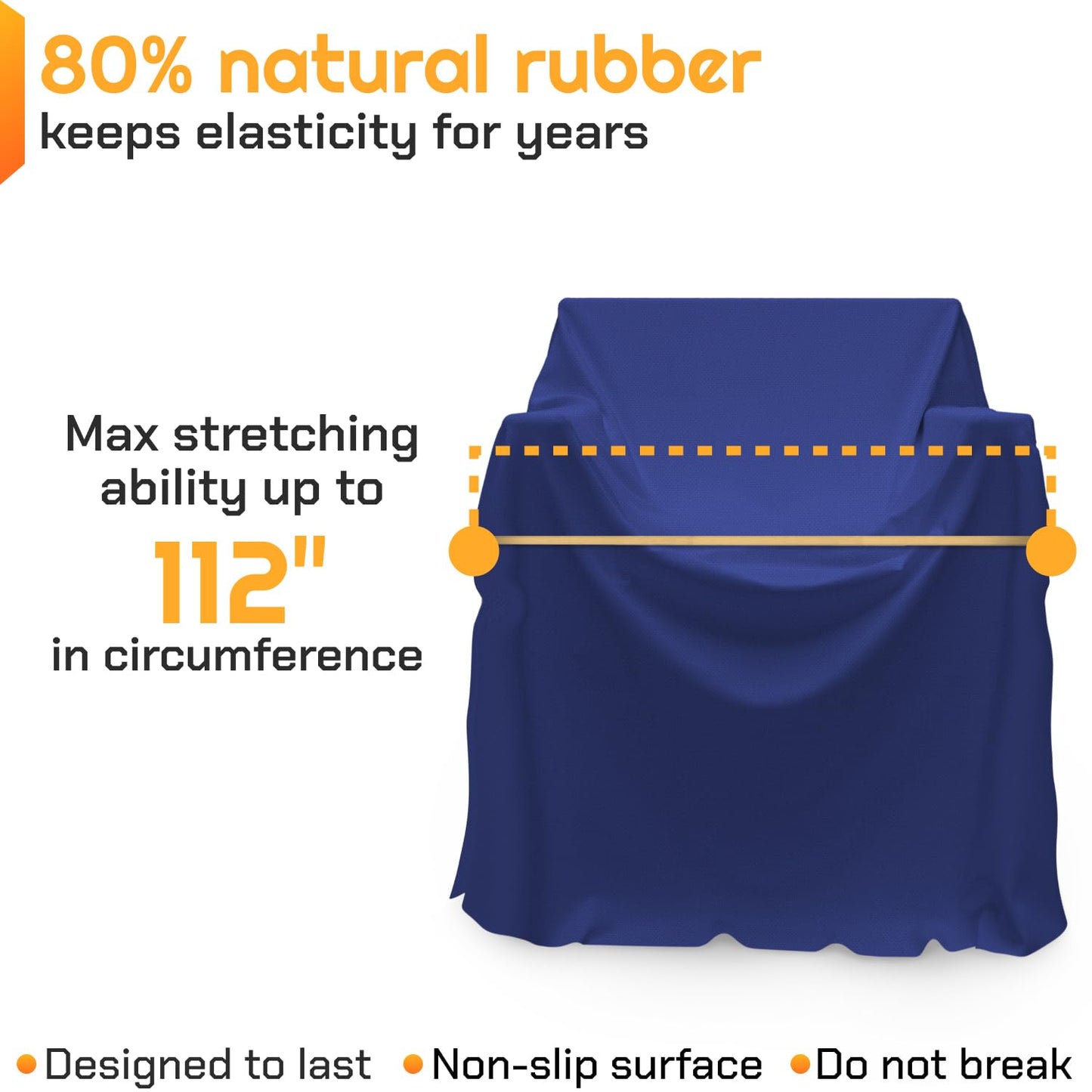 IDL Packaging 56" Strong, Elastic & Flexible Rubber Bands, Pack of 48, Beige - 2X Elasticity, 80% Natural Rubber - Extra Strong Mover Bands for Furniture, Boxes, Moving Blankets