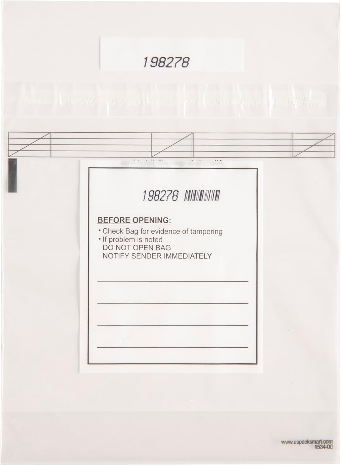 Clear Bank Deposit Bags 8.5"x8" 100-pack | Secure Bank Cash Transmittal Envelopes for Cash, Coins, Credit Cards, Checks, and More | Numbered, Self-Sealing, and Permanent Adhesive