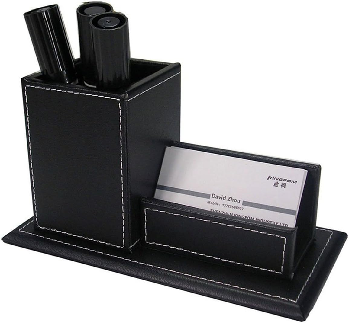 KINGFOM Office Desk Organizer Set 6PCS Desk Set, Desk Organizer Drawer, Files Holder Rack, Multifunction Organizer Box, Pen Holder with Name Card Holder, Memo Paper Holder,and Tissue Box Holder (T05H)