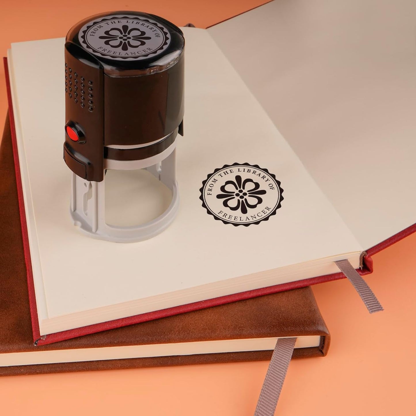 Custom Ink Stamp | Personalized Self Inking Stamp Gifts for Book Lovers, Readers, Teachers | 5 Ink Colors (Design-04)