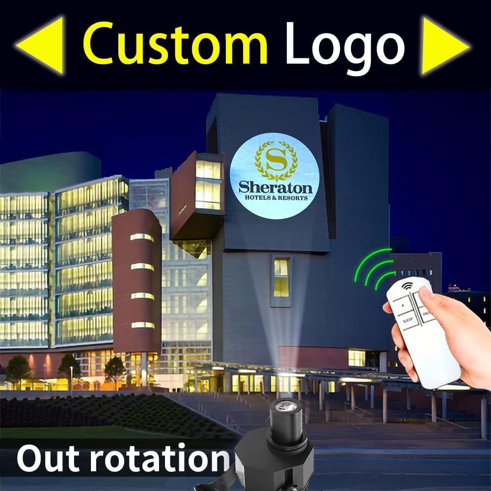150W LED Logo GOBO Projector Ip67 Waterproof DJ Effect Light Including Free Custom Glass GOBO to Project Image for Hotel Company Store Wedding Advertising Indoor and Outdoor Use (150W)