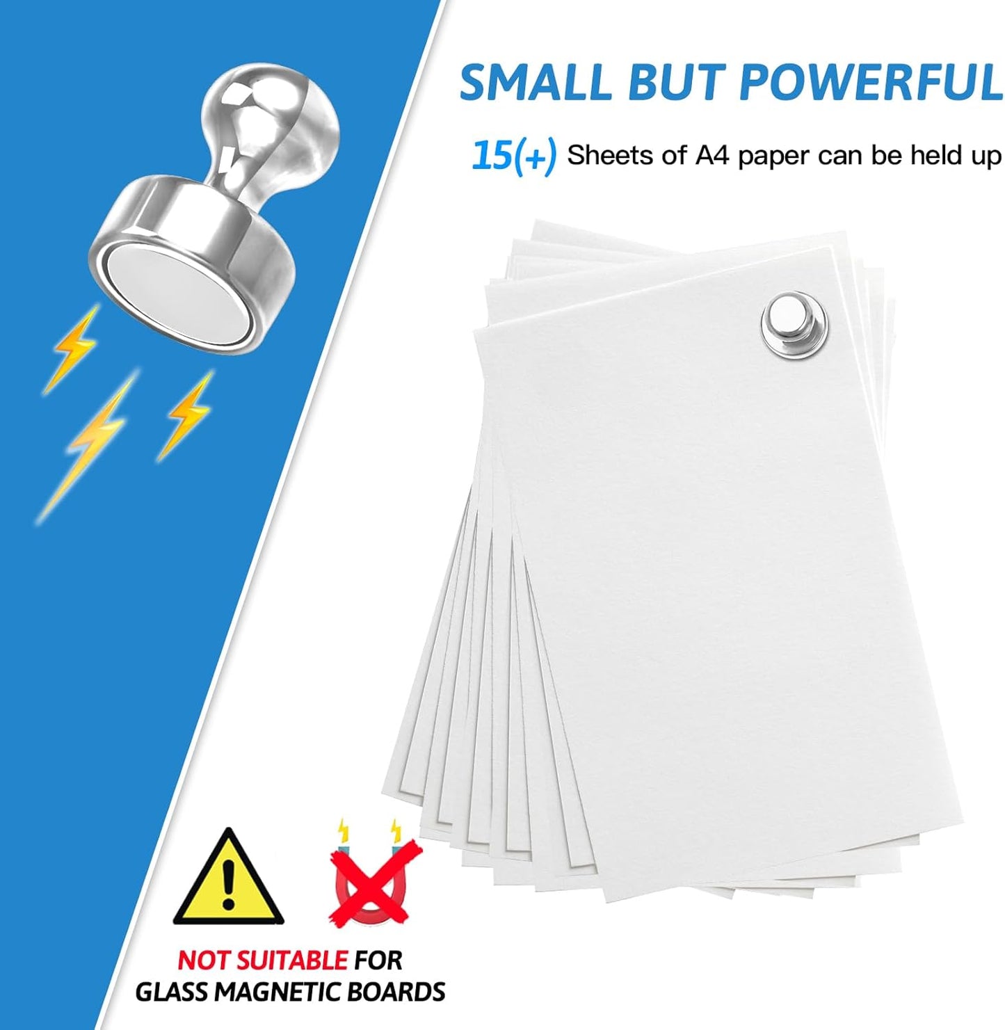 20Pack Magnets for Whiteboard Strong Fridge Magnets Silver Push Pin Refrigerator Locker Magnets for School and Home