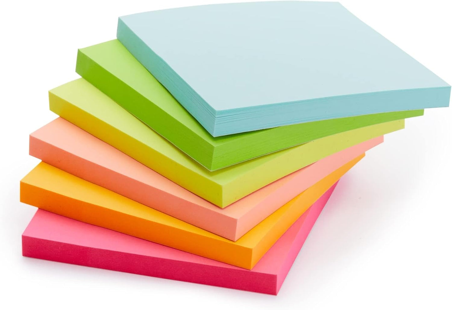 Amazon Basics Square Sticky Notes, Office Supplies for Desk, 3-x-3-inch, 24-Pack, Assorted Colors
