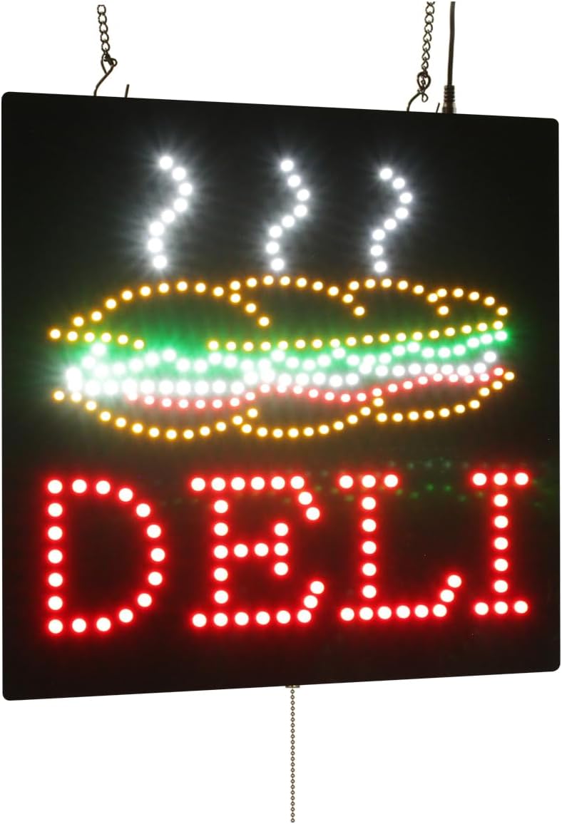 Deli Sign, 16"x16", 40x40cm, TOPKING, LED, Neon, Florescent, Signage, Signboard, Display, Billboard, Screen, Grand Opening, Gift