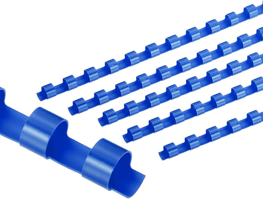 PATIKIL 8mm (5/16") Plastic Binding Combs, 100 Pcs 21 Rings Comb Binding Spines 40 Sheet Capacity Letter Size for Binding Paper Sheets, Blue