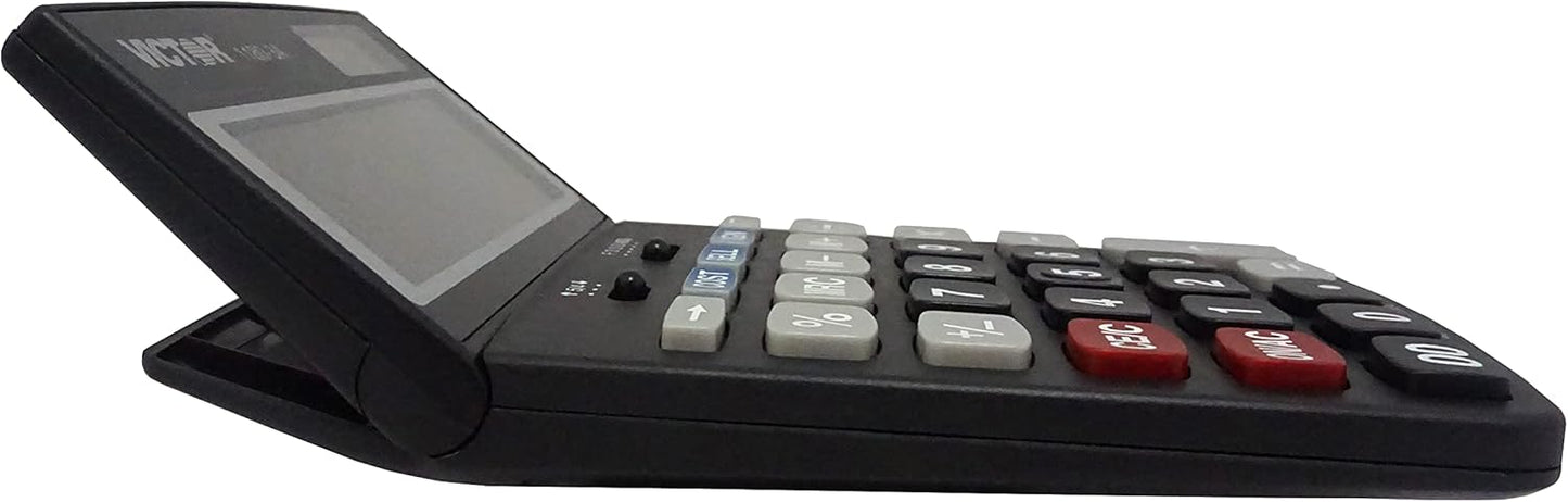 Victor 1180-3A 12-Digit Standard Function Calculator, Battery and Solar Hybrid Powered Adjustable Angle LCD Display, Great For Home and Office Desks, Black
